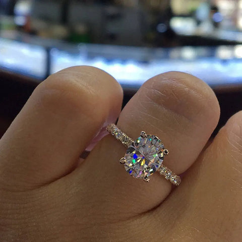 KNOBSPIN 1/2/3ct D Color Oval Cut Moissanite Ring