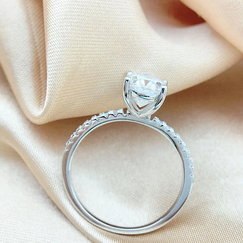 KNOBSPIN 1/2/3ct D Color Oval Cut Moissanite Ring