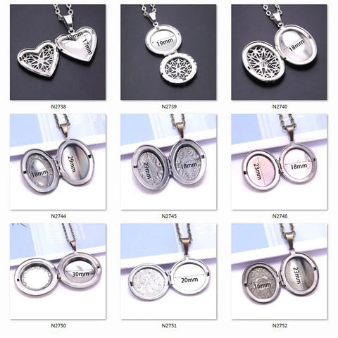 Necklace Oval Shape Copper Heart Necklace Pendant Chain Jewelry Party Beauty Girls Photo Locket Jewelry For Women
