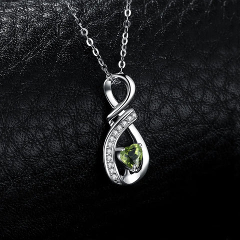 JewelryPalace Infinity Love Heart Genuine Peridot