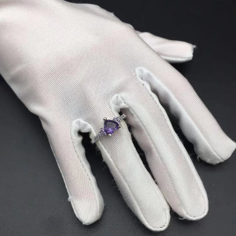 Heart Shape Amethyst Gemstone Rings