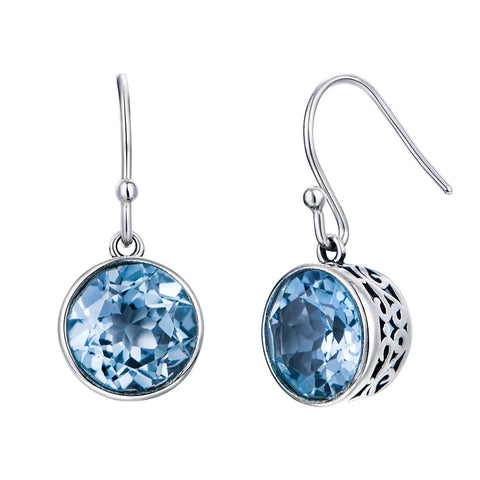 925 Sterling Silver  New Blue Crystal AAA Zircon Earrings