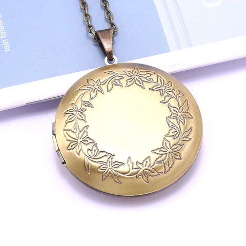 Necklace Oval Shape Copper Heart Necklace Pendant Chain Jewelry Party Beauty Girls Photo Locket Jewelry For Women