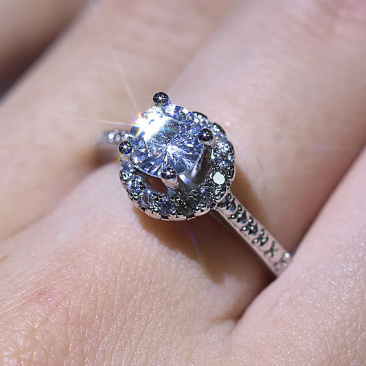 Real Moissanite 925 Sterling Silver Ring