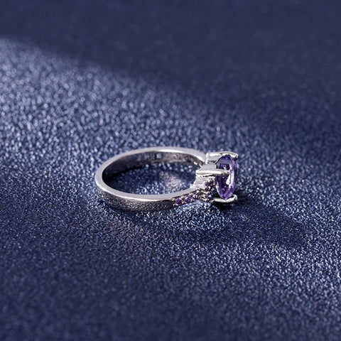 Heart Shape Amethyst Gemstone Rings