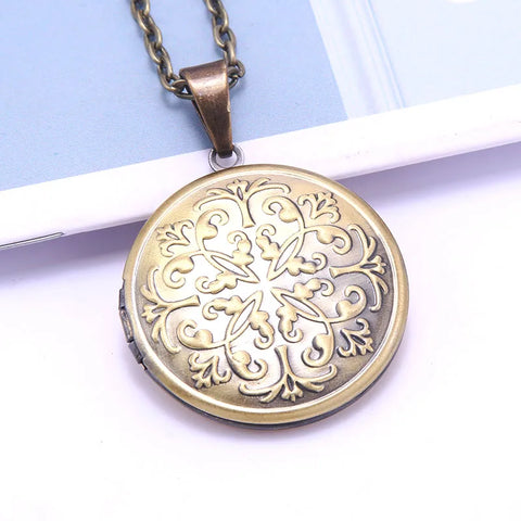 Necklace Oval Shape Copper Heart Necklace Pendant Chain Jewelry Party Beauty Girls Photo Locket Jewelry For Women