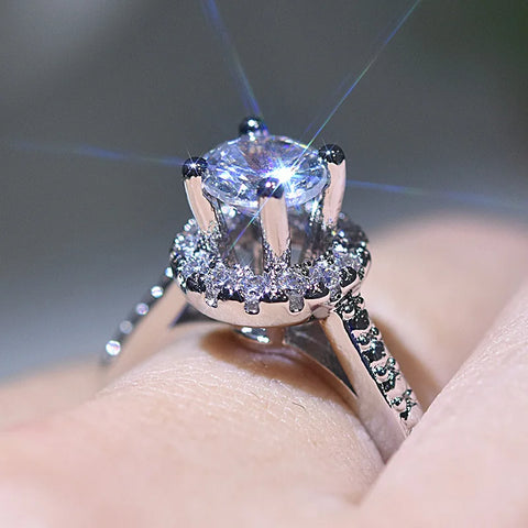 Real Moissanite 925 Sterling Silver Ring