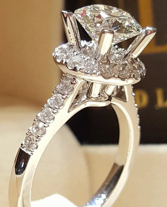 Real Moissanite 925 Sterling Silver Ring