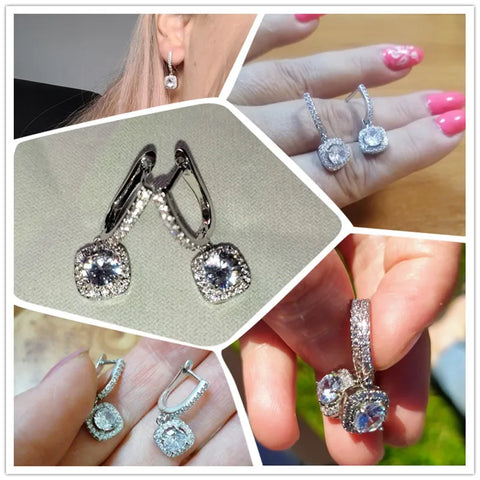 Huitan New Trendy Square Shape Drop Earrings