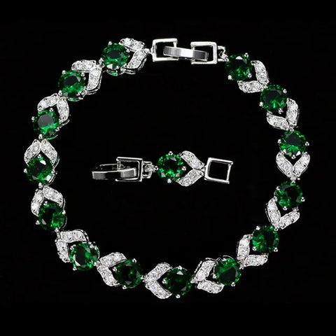 Pera Unique Design Olive Green Cubic Zirconia Stone