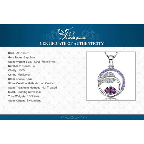 JewelryPalace Leaf 1ct Created Alexandrite Sapphire