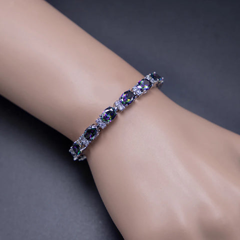 HuiSept Charm Bracelets for Women 925 Silver Jewelry