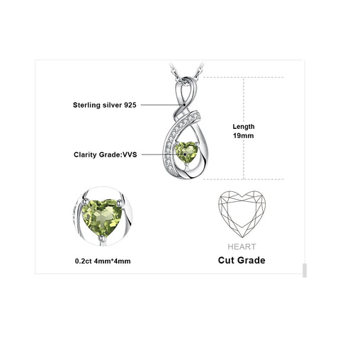 JewelryPalace Infinity Love Heart Genuine Peridot