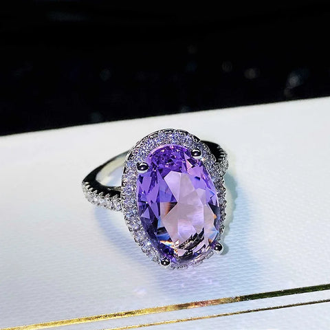 Huitan Vintage Purple Cubic Zirconia