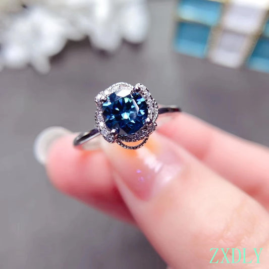 Moissanite Ring 925 Sterling Silver 1ct Lab Diamond