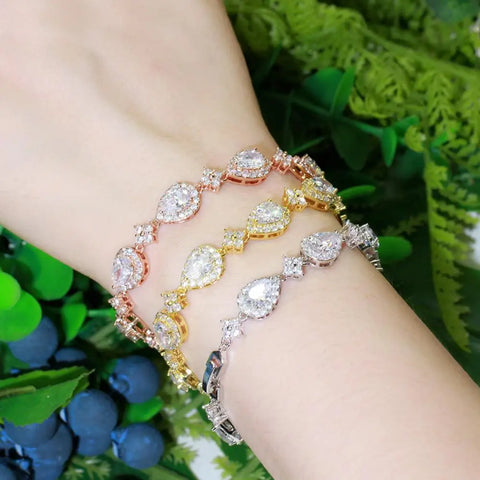 Zirconia Rose Gold Color Tennis Bracelet