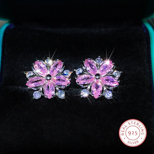 925 Sterling Silver Micro-Inlaid  Earrings