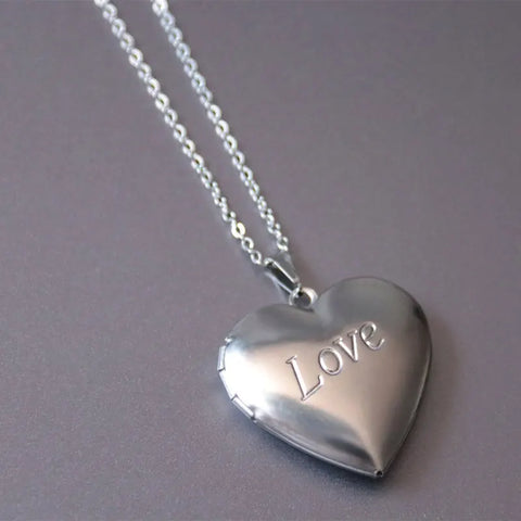 1pc Carved Designs Round Photo Frame Pendant Necklace Stainless Steel Charms Locket Necklaces Women Men Fashion Memorial Jewelry