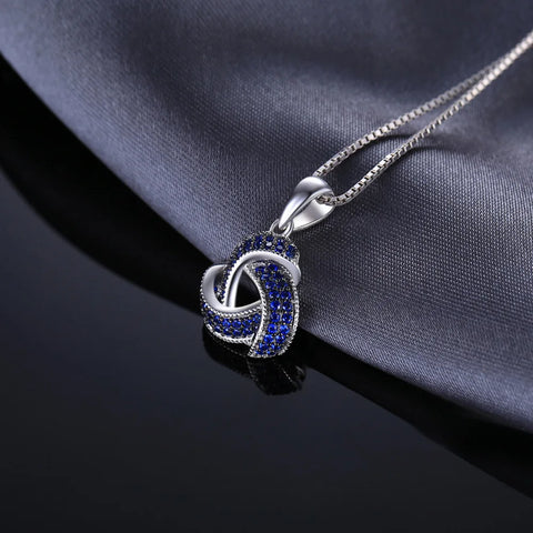 JewelryPalace Flower Knot Created Blue Spinel