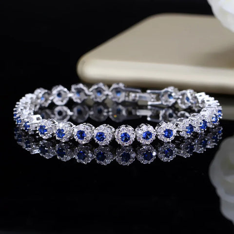 BeaQueen Lovely Colorful Flower Crystal White