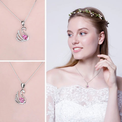 JewelryPalace Swan Oval Natural Pink Topaz