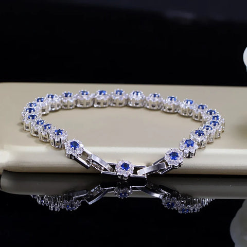 BeaQueen Lovely Colorful Flower Crystal White