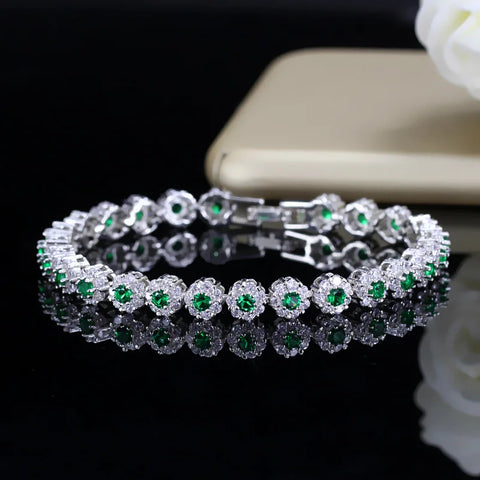 BeaQueen Lovely Colorful Flower Crystal White