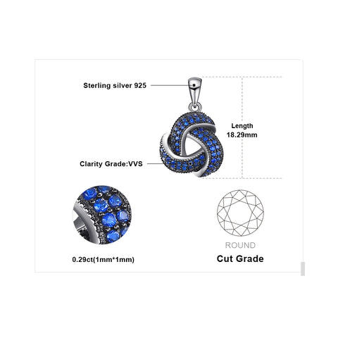 JewelryPalace Flower Knot Created Blue Spinel