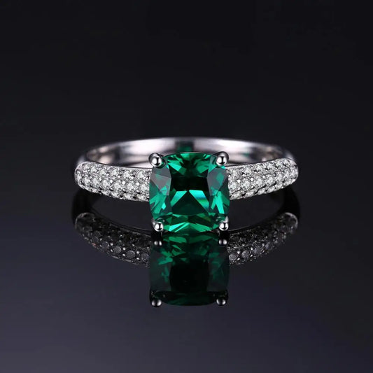Green Simulated Ruby Ring