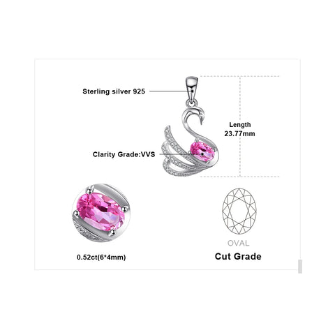 JewelryPalace Swan Oval Natural Pink Topaz