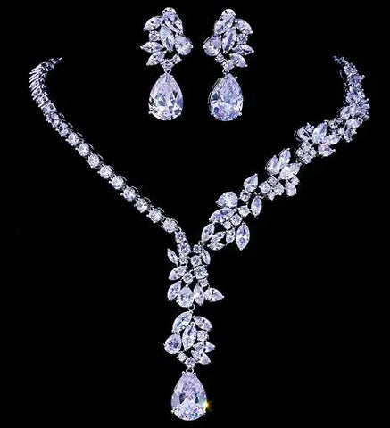 Emmaya New Unique Design Choker Necklace Stud Earrings Bridal Jewelry Sets Wedding Accessories Dropship