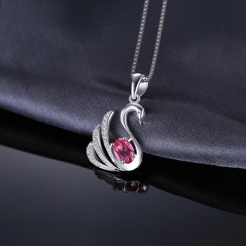 JewelryPalace Swan Oval Natural Pink Topaz