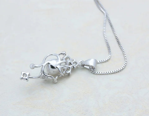 925 Sterling Silver Necklace Female Models Simple Style Silver Box Chain Noble Zircon Necklace Charm Jewelry Birthday Gift