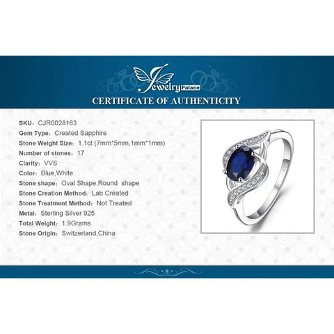 Jewelrypalace Created Blue Sapphire Ring