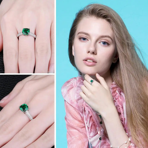 Green Simulated Ruby Ring