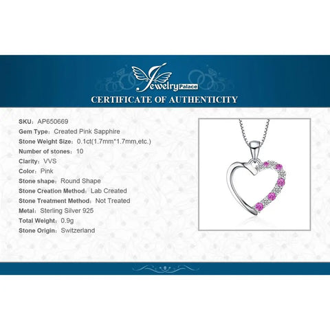 Jewelrypalace Heart Created Pink Sapphire