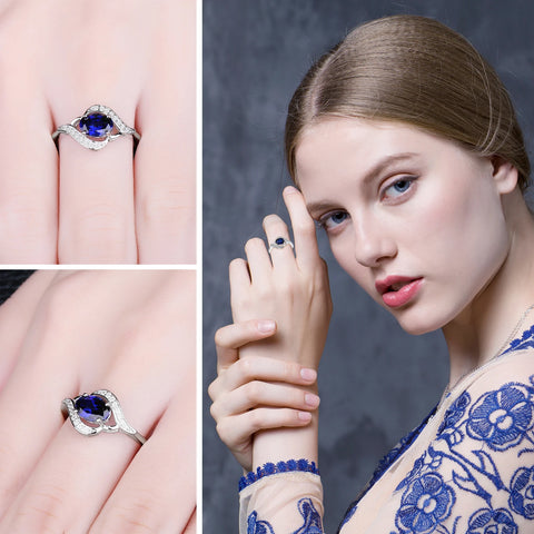 Jewelrypalace Created Blue Sapphire Ring