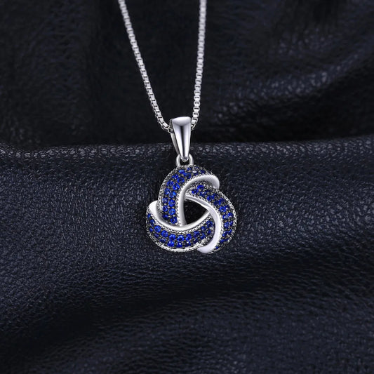 JewelryPalace Flower Knot Created Blue Spinel