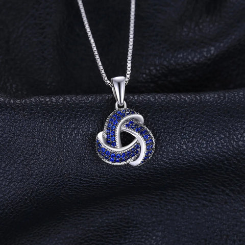 JewelryPalace Flower Knot Created Blue Spinel