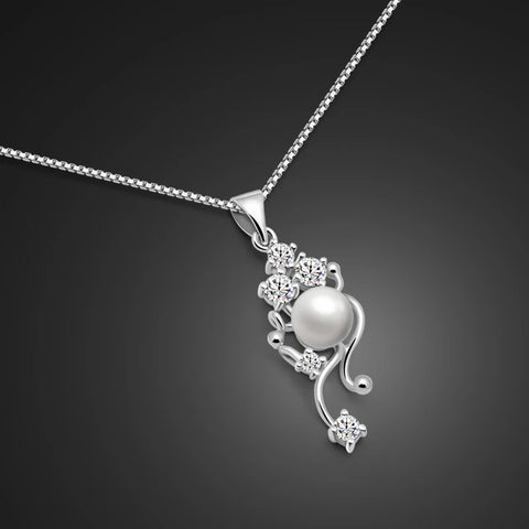 925 Sterling Silver Necklace Female Models Simple Style Silver Box Chain Noble Zircon Necklace Charm Jewelry Birthday Gift