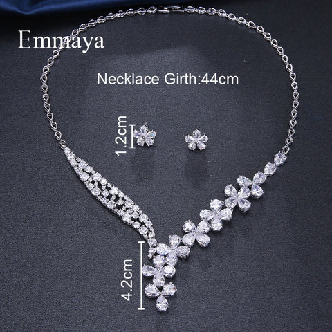 Emmaya Bijoux Femme Ensemble Wedding Jewelry Sets For Women Sparkling AAA Zircon Copper Fashion Bridesmaid Jewelry Set Gift