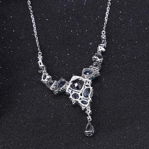 GEM'S BALLET Natural Mystic Quartz Topaz Necklace