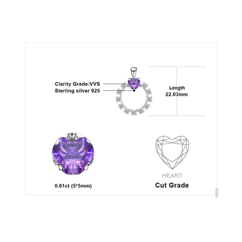 JewelryPalace Love Heart Created Alexandrite Sapphire