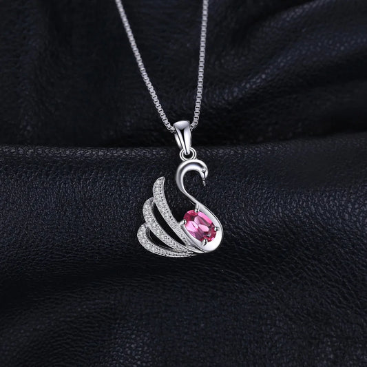 JewelryPalace Swan Oval Natural Pink Topaz