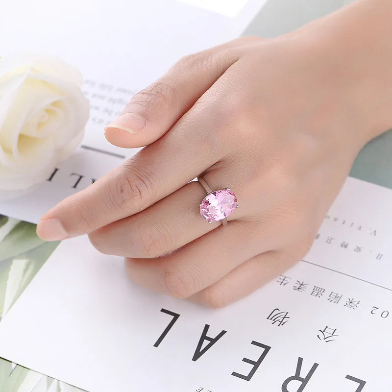 Pink Zircon Crystal Women Ring - BOLEVARD RING