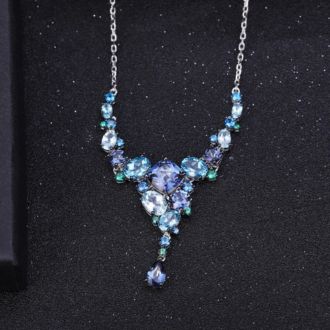 GEM'S BALLET Natural Mystic Quartz Topaz Necklace