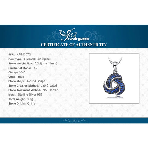 JewelryPalace Flower Knot Created Blue Spinel