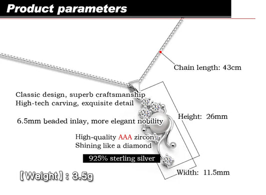 925 Sterling Silver Necklace Female Models Simple Style Silver Box Chain Noble Zircon Necklace Charm Jewelry Birthday Gift