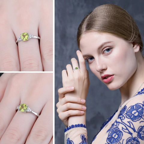 JewelryPalace 1.1ct Genuine Natural Peridot 925 Sterling Silver