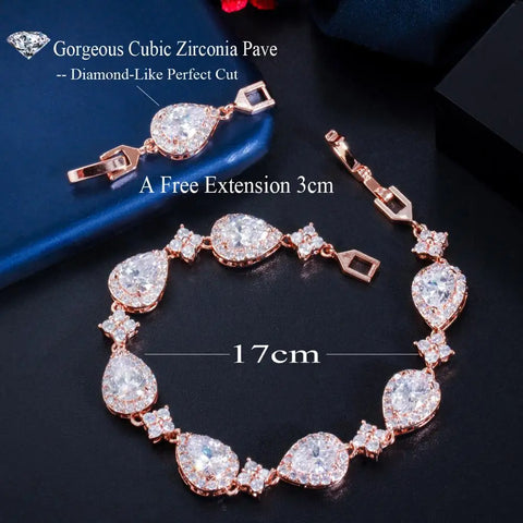 Zirconia Rose Gold Color Tennis Bracelet